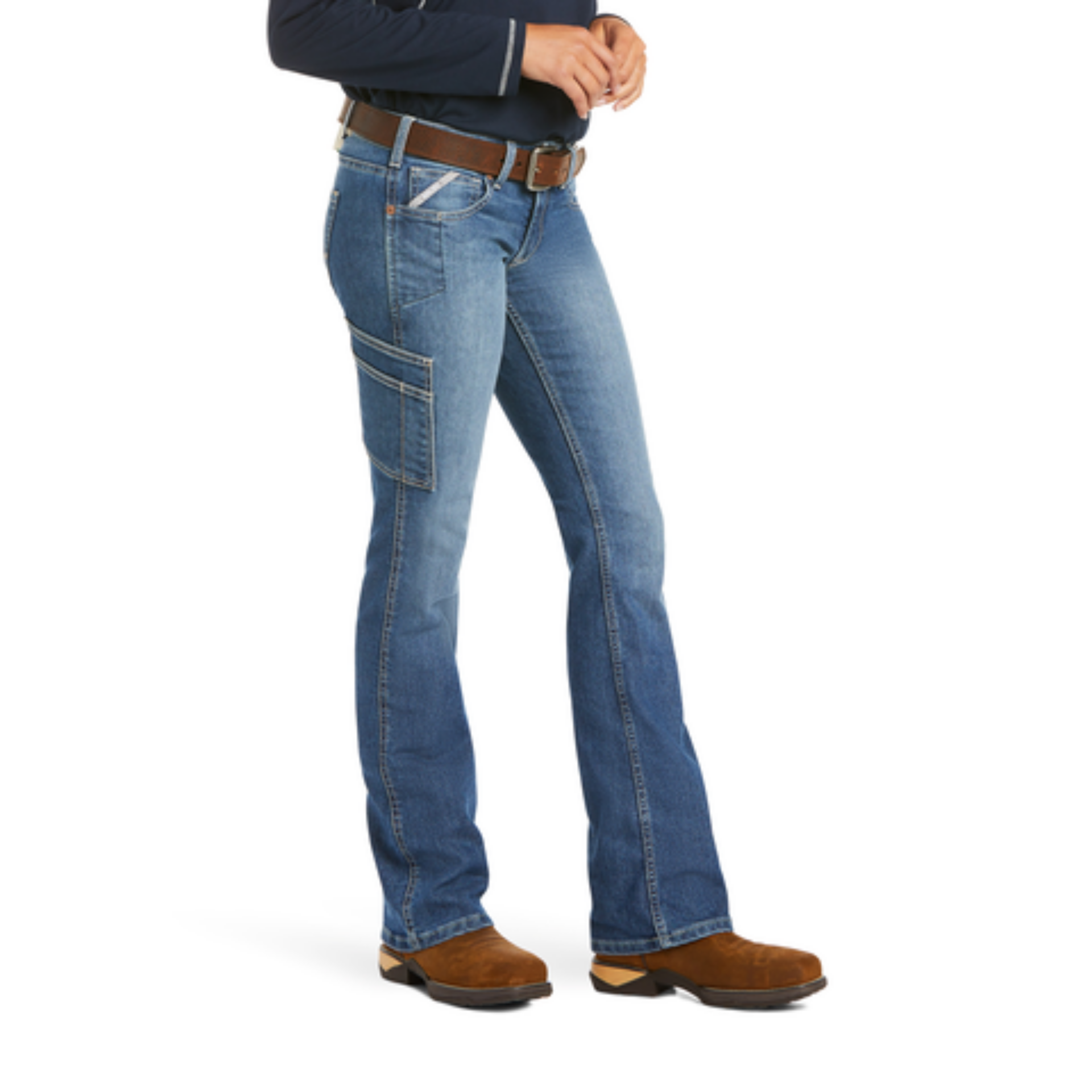 Picture of Ariat 10032461 REBAR DURASTR RAVEN BOOT JEAN