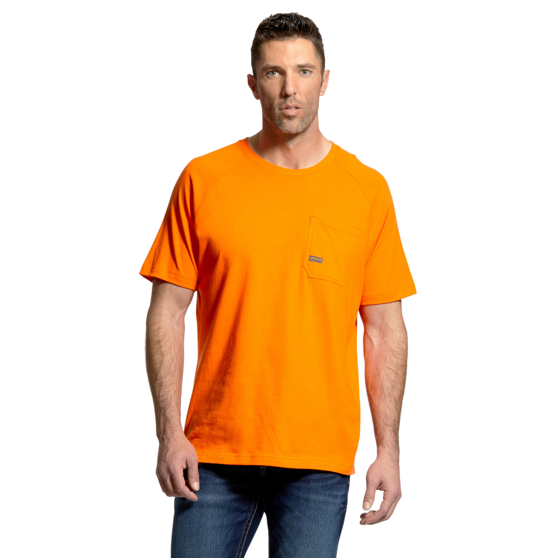 Picture of Ariat 10025385 REBAR COTTON STRONG SS T-SHRT