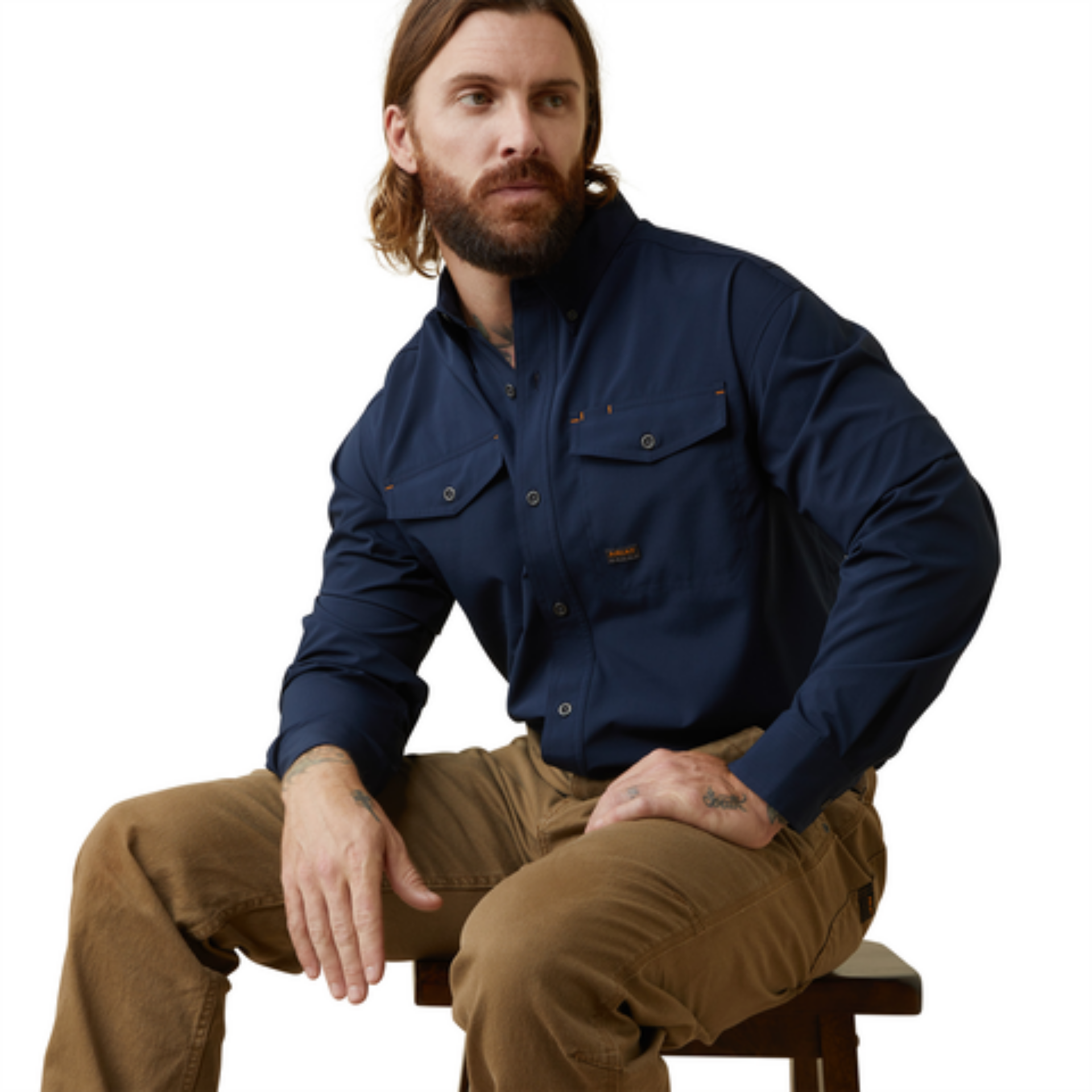 Picture of Ariat 10043835 REBAR MADE TOUGH VENTTEK DURASTR LS WRK SHRT