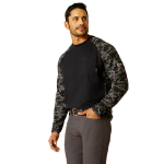 Picture of Ariat 10052090 FR STRETCH CAMO BASEBALL LS T-SHRT