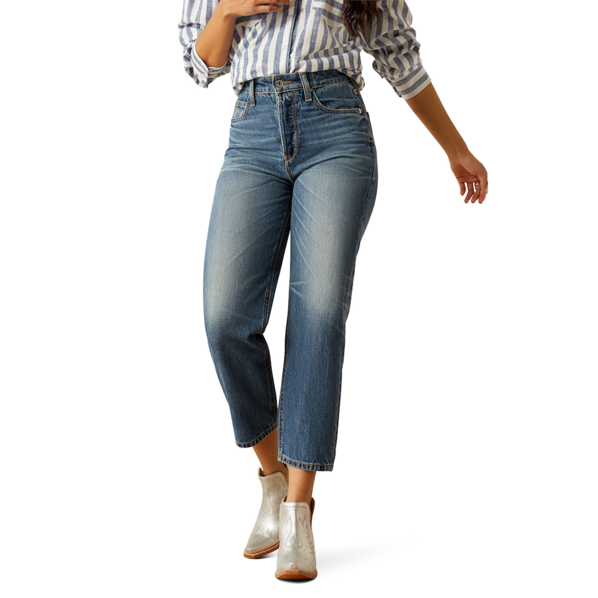 Picture of Ariat 10058909 Ultra High Rise Tomboy Relaxed Jazmine Straight Leg Jeans