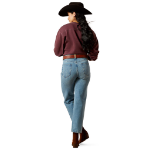 Picture of Ariat 10065935 Ultra High Rise Cheyenne Yoke Tomboy Straight Leg Jean