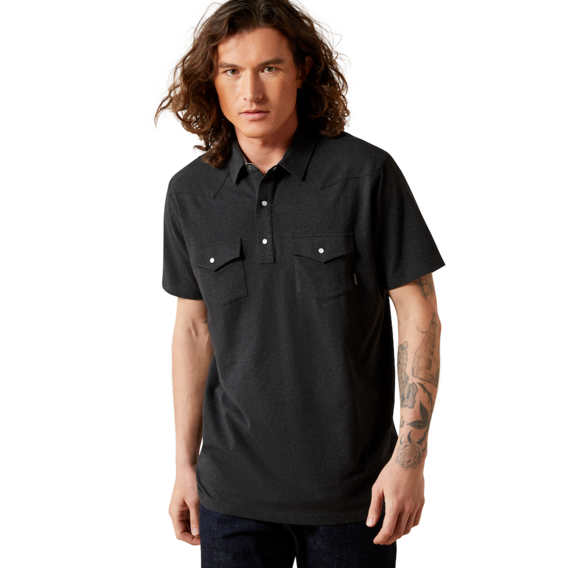 Picture of Ariat 10055068 Retro Western Snap Polo