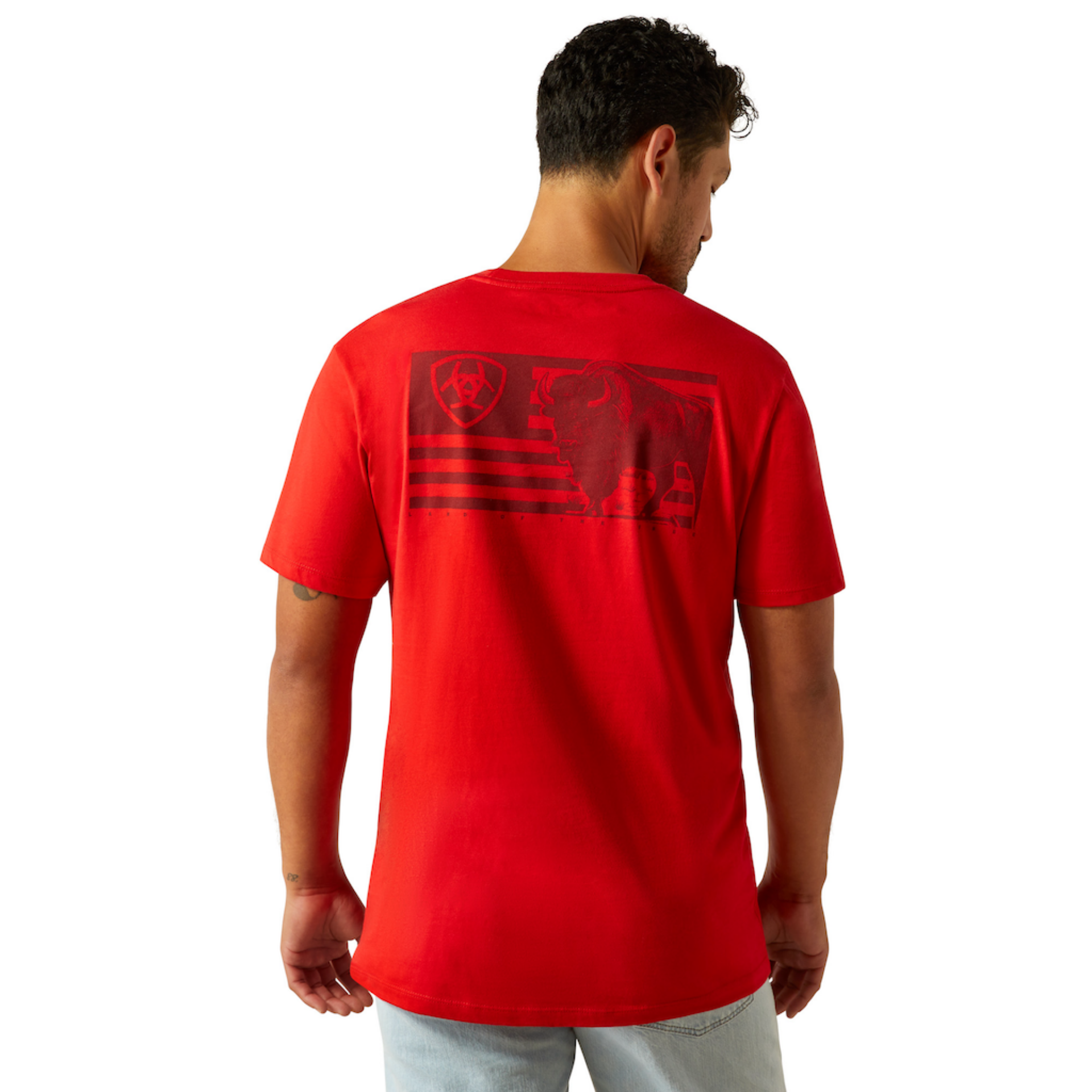 Picture of Ariat 10058939 Ariat Etched Buffalo LOTF Flag T-Shirt