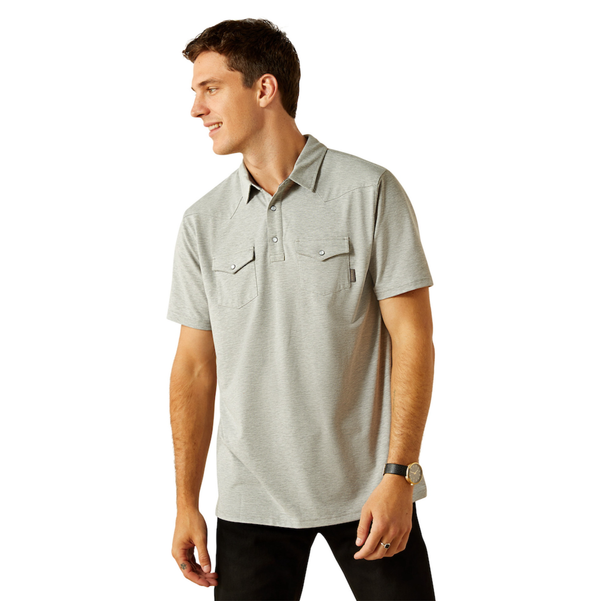 Picture of Ariat 10061471 Retro Western Snap Polo