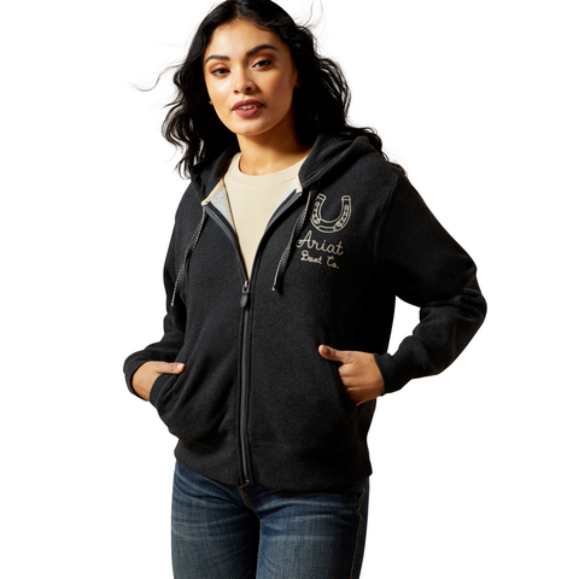 Picture of Ariat 10062828 Stitched Full Zip Hoodie