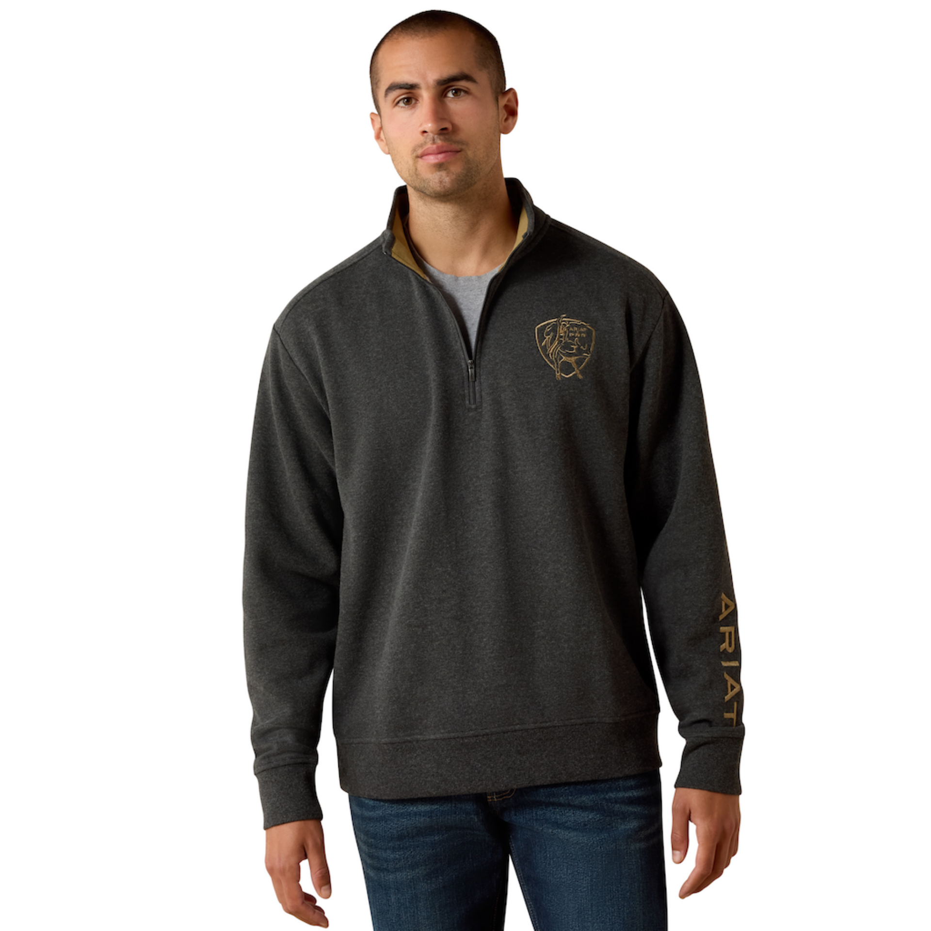 Picture of Ariat 10072365 Logo PBR 1/4 Zip Sweatshirt