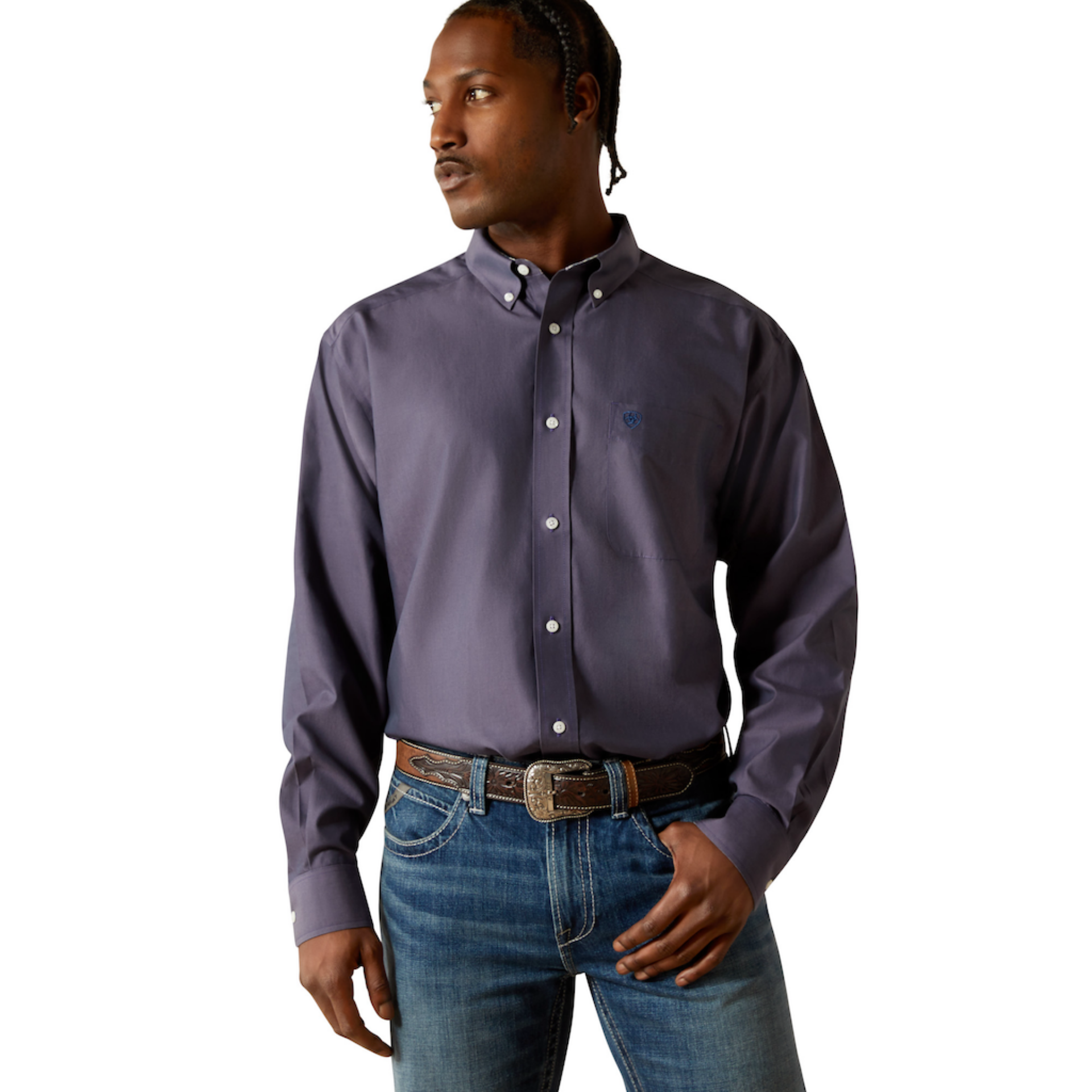 Picture of Ariat 10062527 Wrinkle Free Solid Pinpoint Oxford Classic Fit Shirt