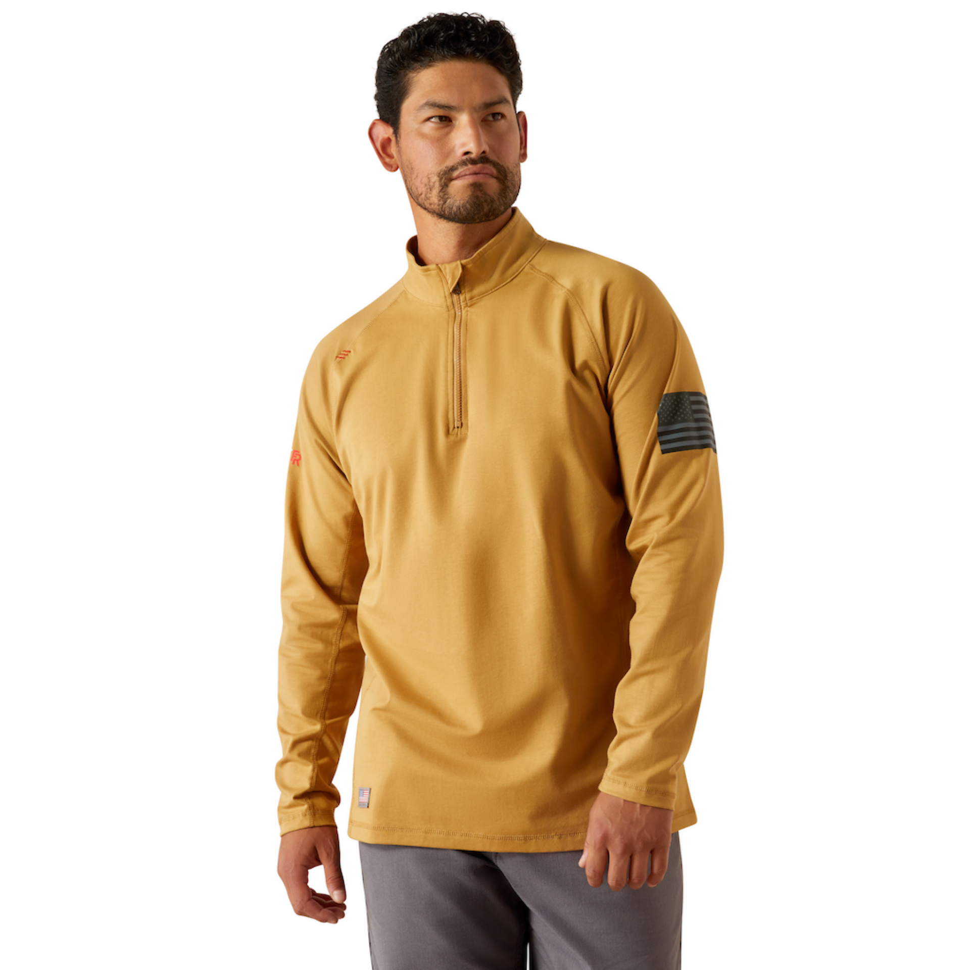 Picture of Ariat 10055075 FR Combat Stretch Patriot 1/4 Zip Work Shirt