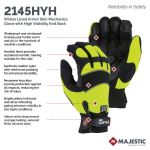 Picture of Majestic 2145HYH Winter Lined Mechanics Glove with Hi-Viz Knit Back