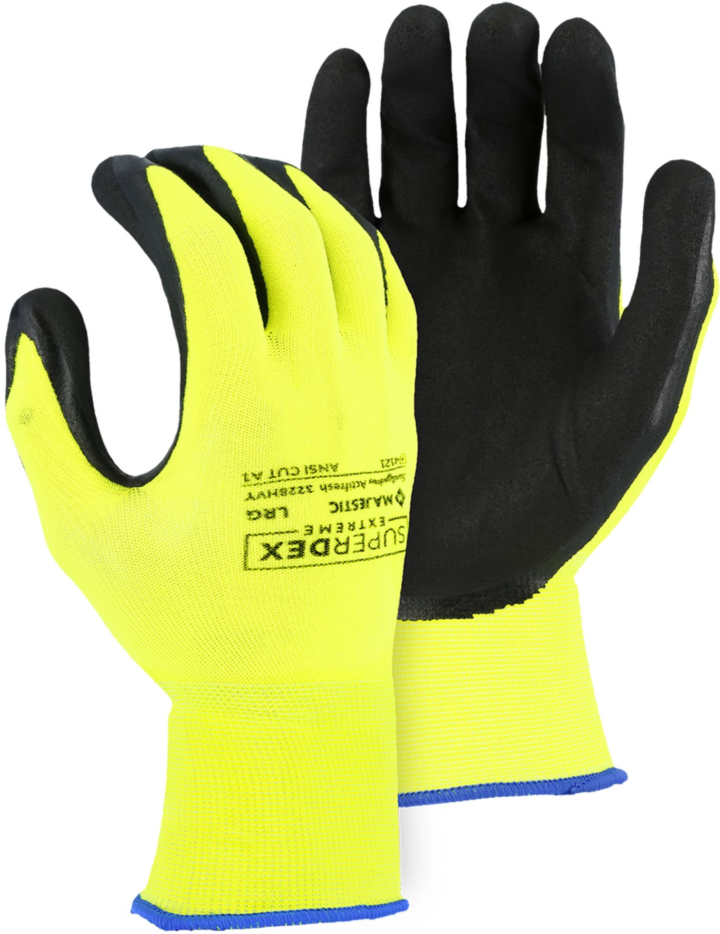 Picture of Majestic 3228HVY Micro Foam Nitrile Palm Coated Glove on Hi-Viz Nylon