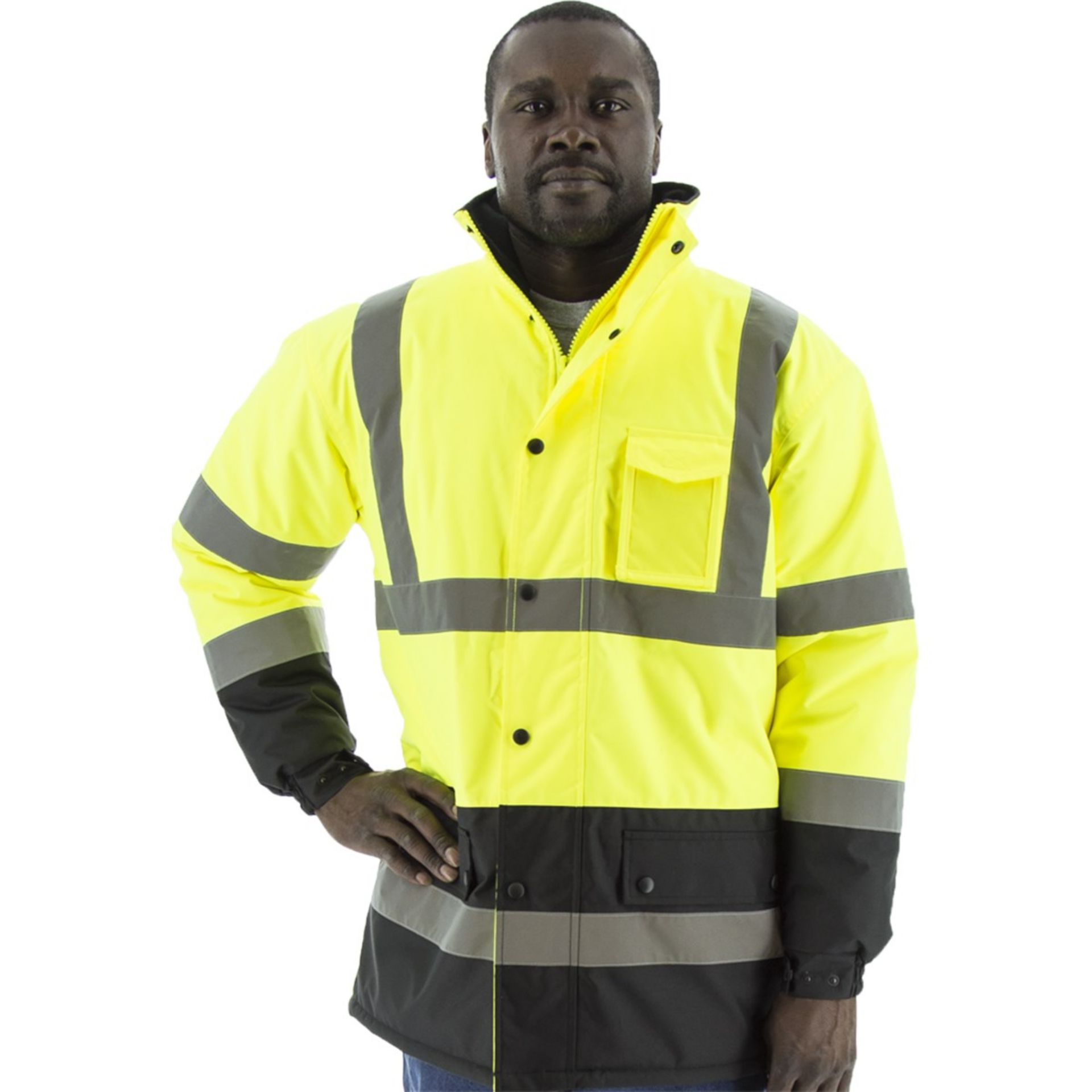 Picture of Majestic 75-1303 Hi-Viz Waterproof Parka with Fleece Lining, ANSI 3