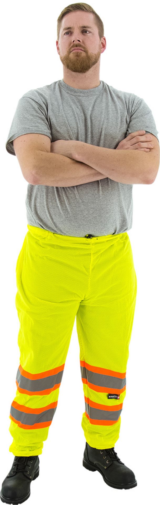 Picture of Majestic 75-2501 Hi-Viz Pants with DOT Striping, ANSI E