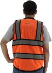 Picture of Majestic 75-3238 Hi Viz Heavy Duty Surveyor's Vest with Contrasting Stripes, ANSI 2