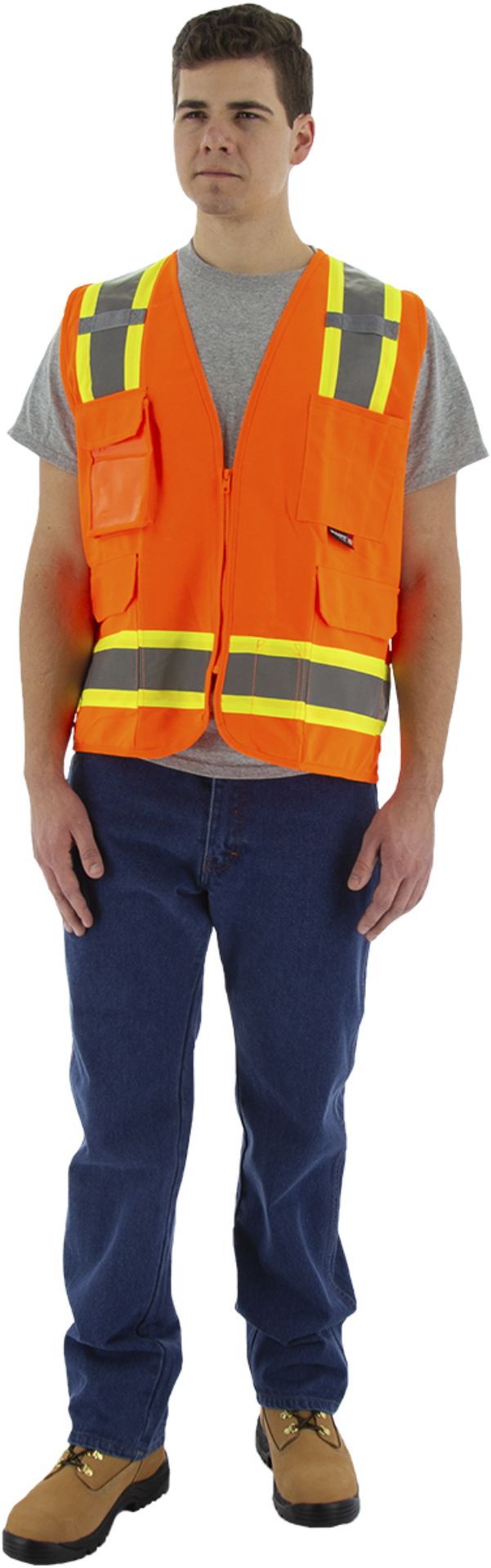 Picture of Majestic 75-3244 Hi-Viz Surveyors Vest w DOT Striping, ANSI 2