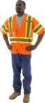 Picture of Majestic 75-3302 Hi-Viz Mesh Vest with DOT Striping, ANSI 3