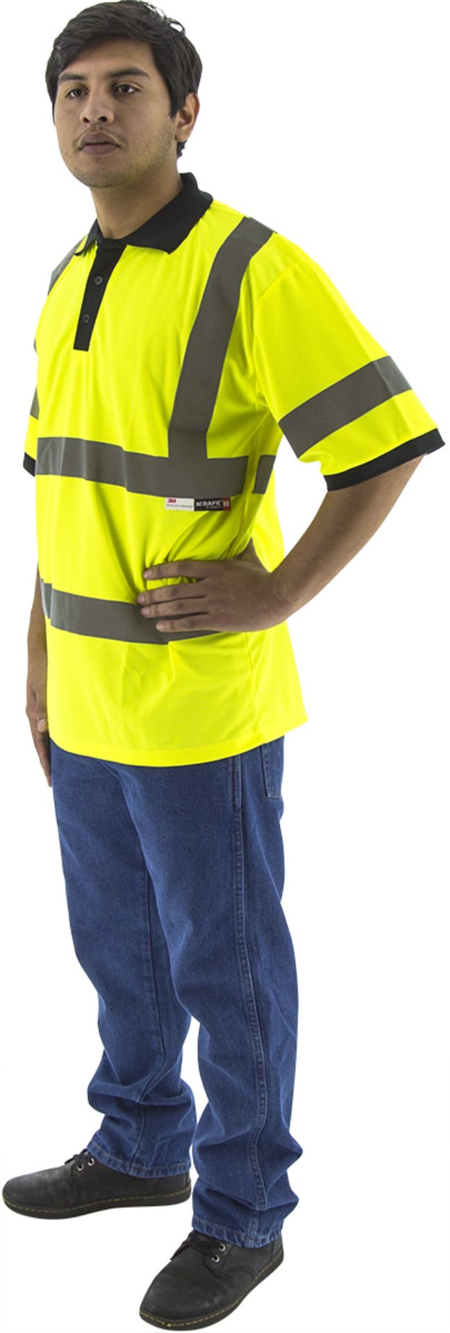 Picture of Majestic 75-5311 Hi-Viz Short Sleeve Polo Shirt, ANSI 3