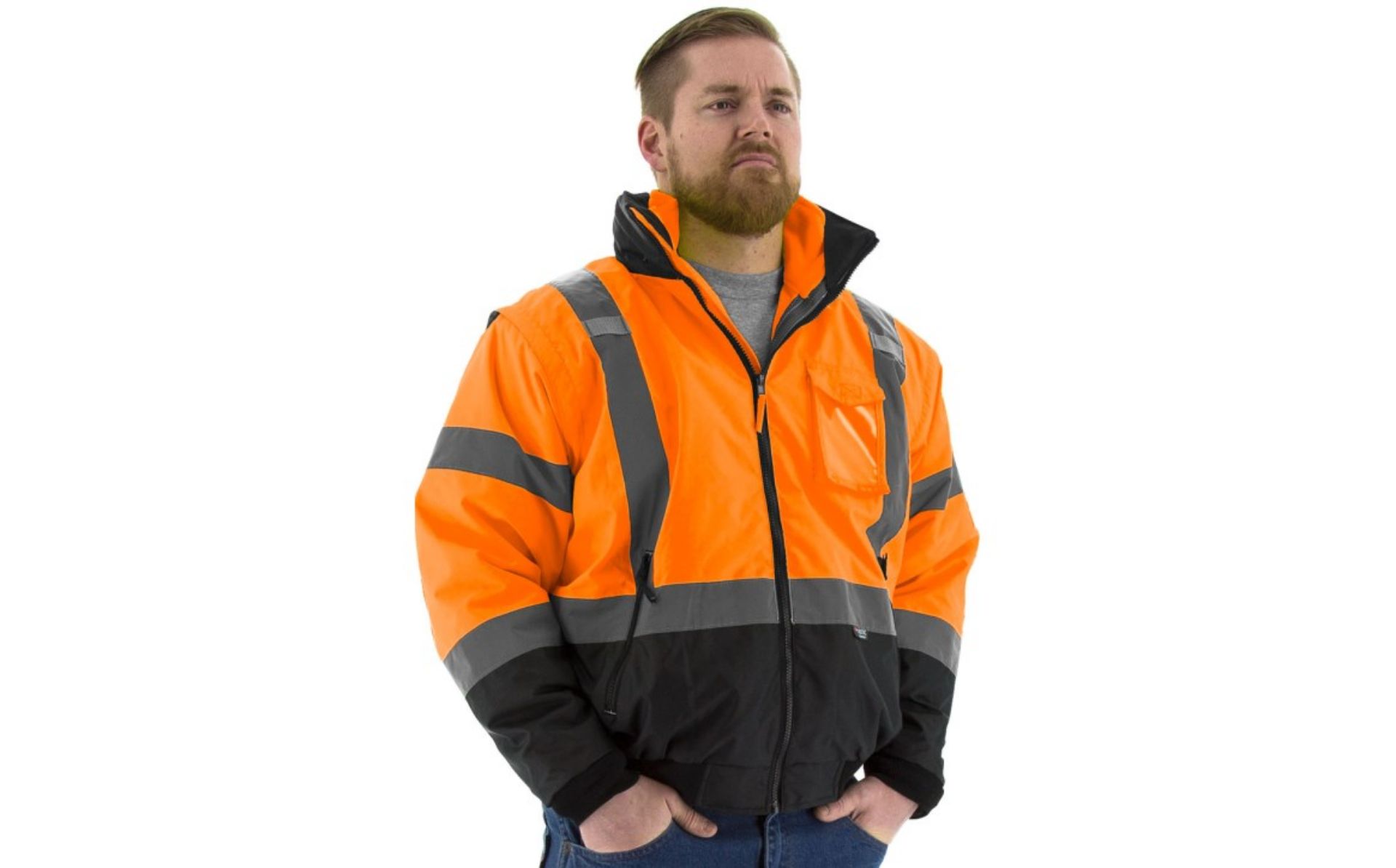 Picture of Majestic 75-1384 Hi-Viz 8-in-1 Waterproof Jacket w Hi-Viz Liner, ANSI 3