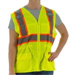 Picture of Majestic 75-3209W High Visibility Mesh Vest with DOT Striping, ANSI 2, R
