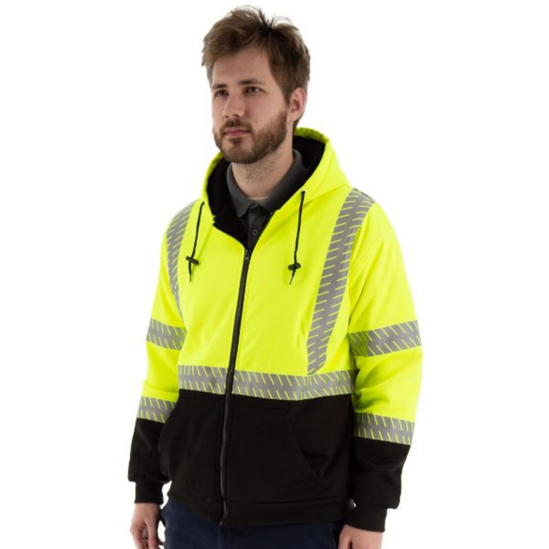 Picture of Majestic 75-5337 High-Pile Fleece Jacket, Yellow, ANSI 3, R