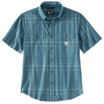 Picture of Carhartt 106746 Mens Loose Fit Midweight Short-Sleeve Plaid Shirt