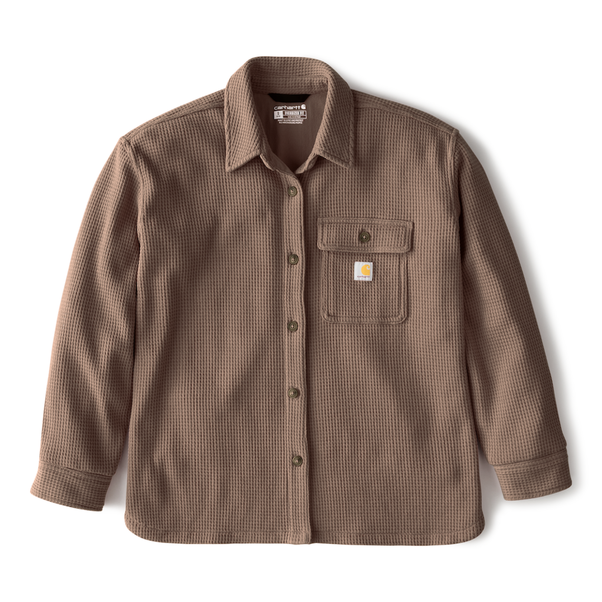 Picture of Carhartt 107134 Womens Oversized-Fit Heavyweight Waffle Knit Shirt