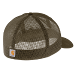 Picture of Carhartt 105353 Mens Rugged Flex™ Fitted Canvas Mesh-Back Logo Graphic Cap