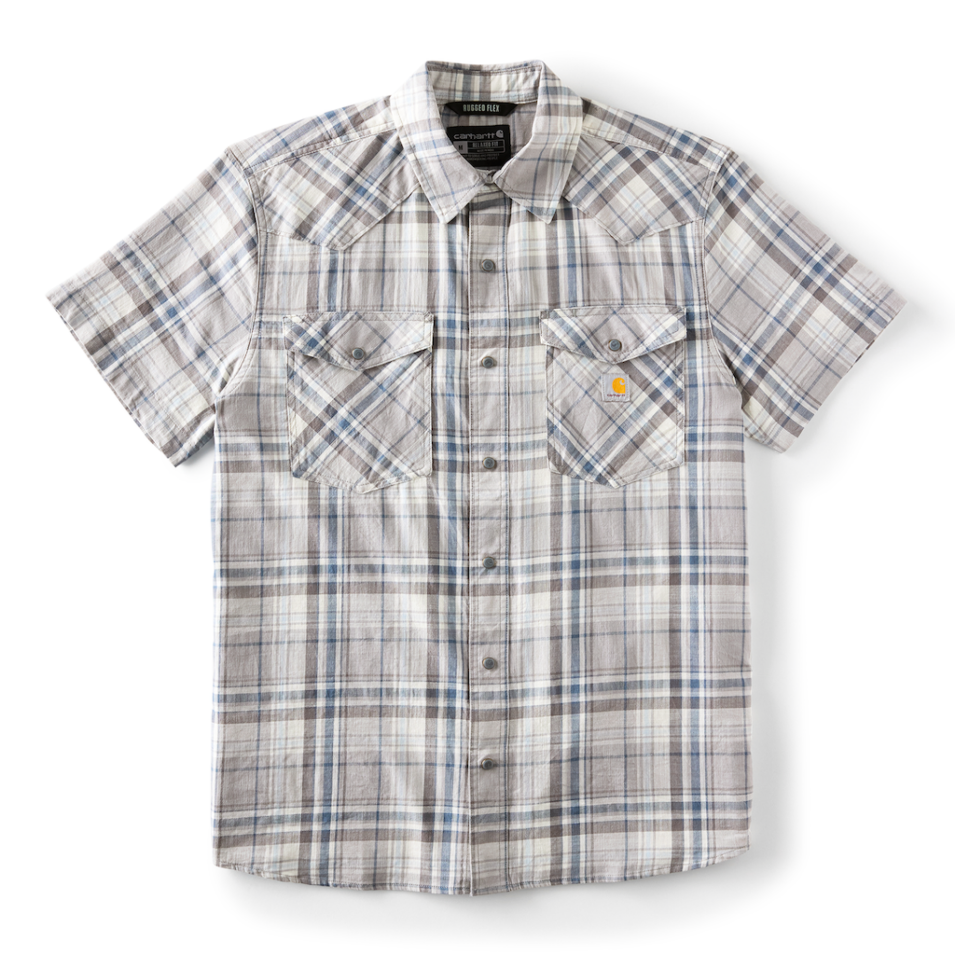 Picture of Carhartt 107284 Mens Montana Bozeman Relaxed SS Plaid Shirt