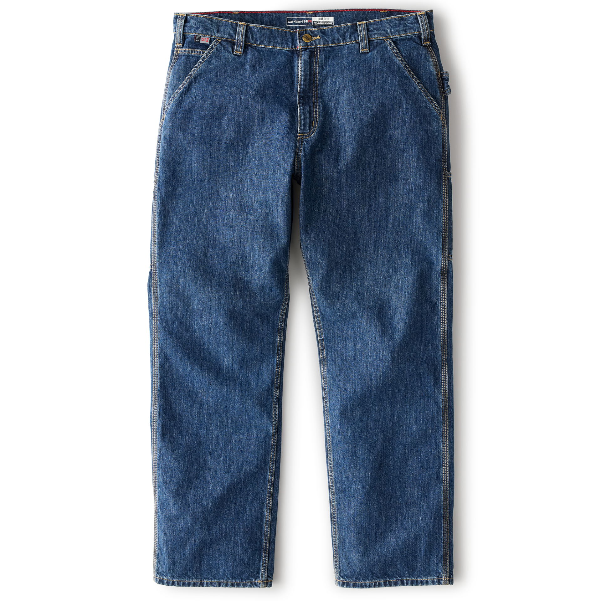 Picture of Carhartt 107229 Mens FR Loose Straight Denim Dungaree