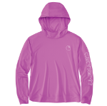 Picture of Carhartt 106236 Womens Force Sun Defender™ Relaxed LS Logo Hoodie