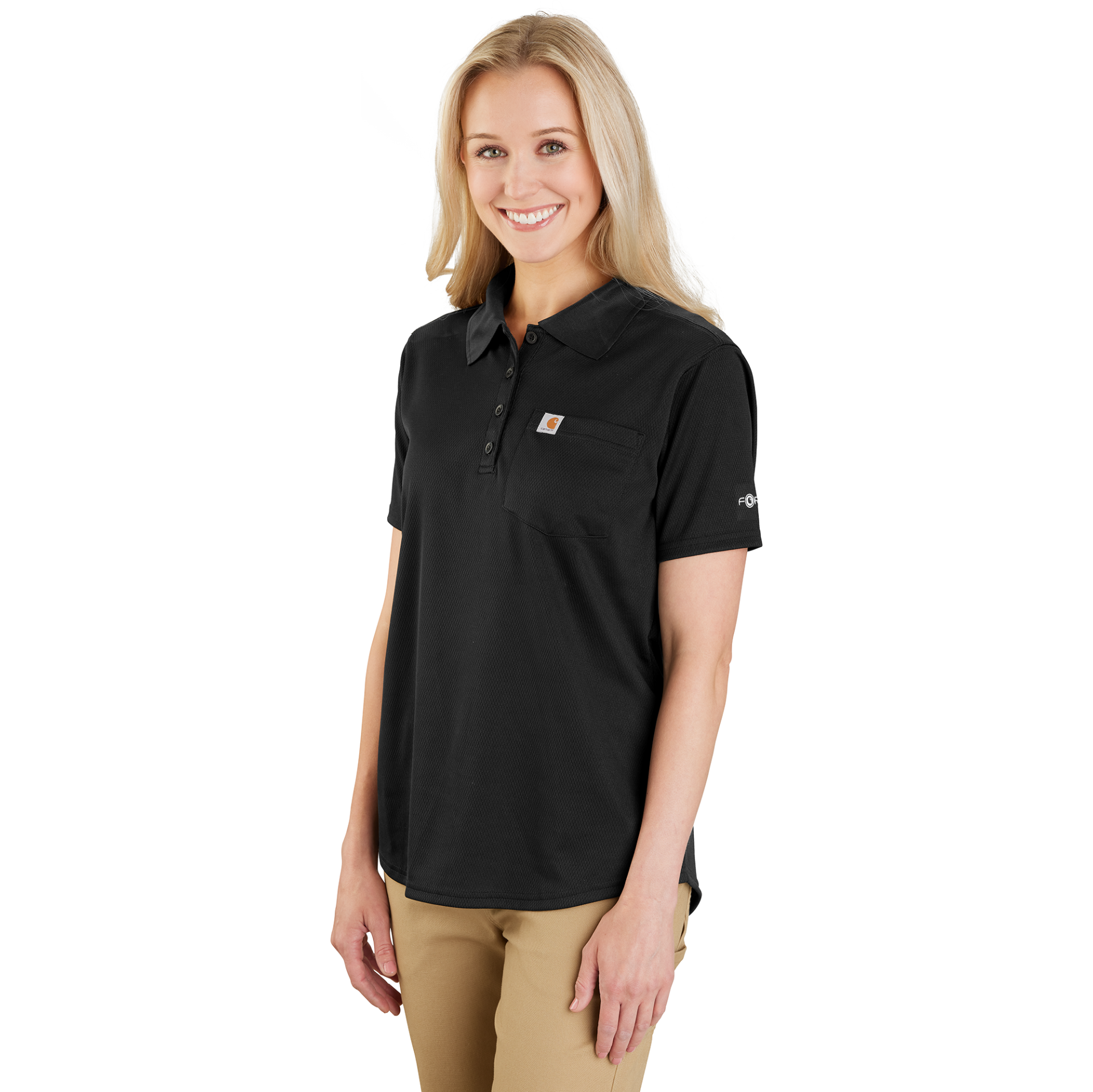 Picture of Carhartt 106663 Womens Force Relaxed Pocket Polo