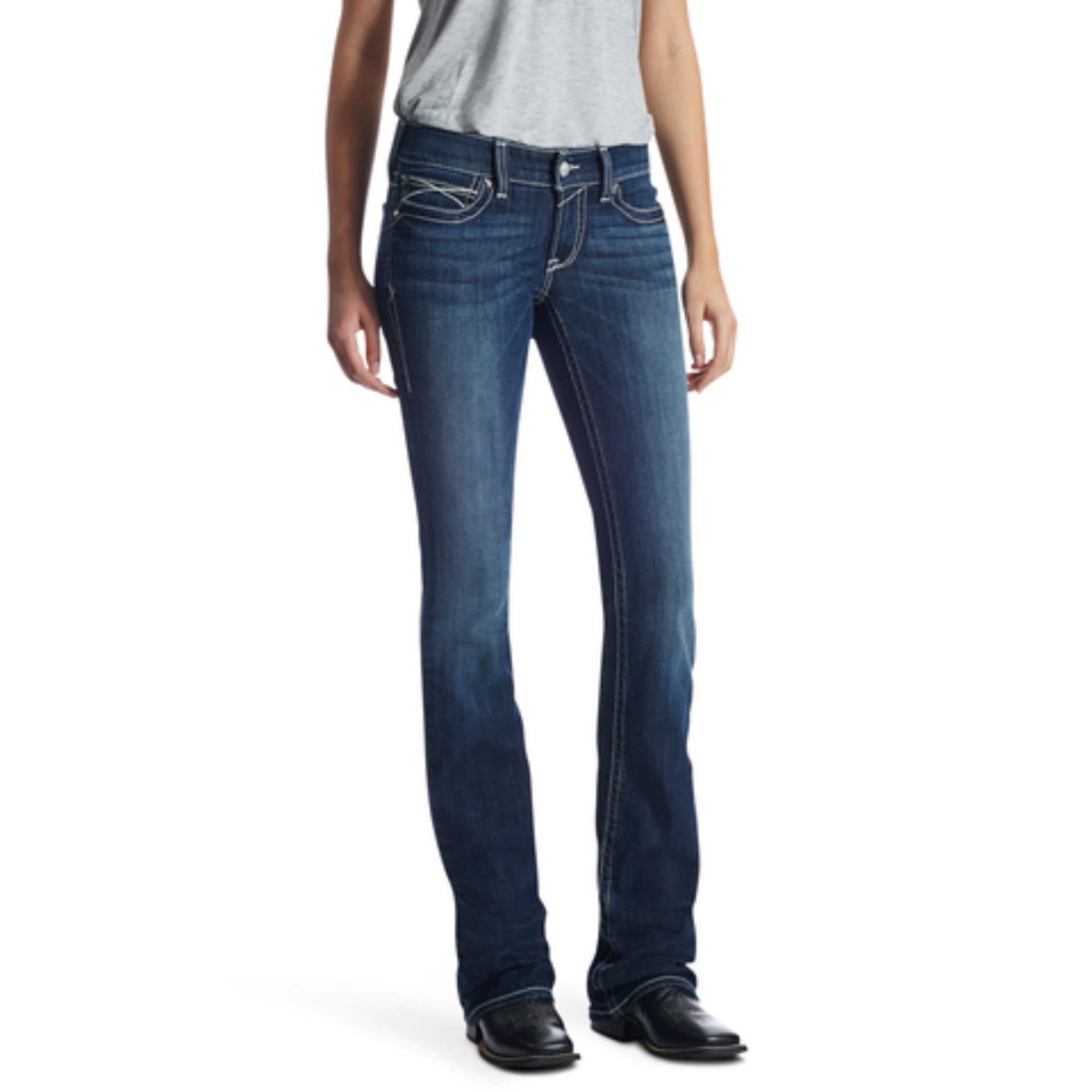 Picture of Ariat 10018351 Low Rise Rosy Whipstitch Boot Cut Jeans
