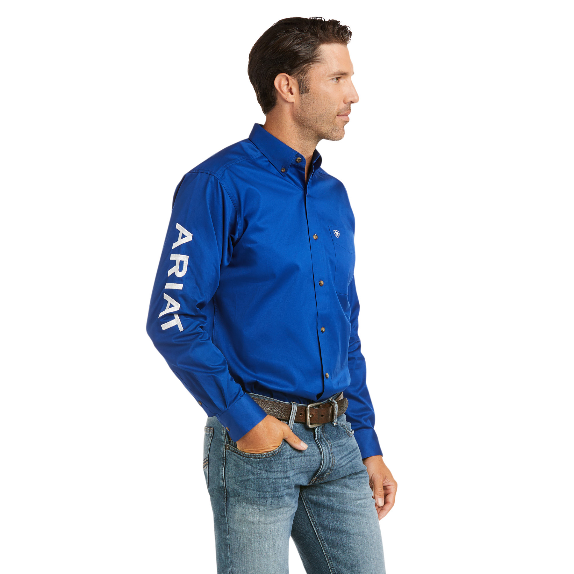 Picture of Ariat 10034232 Team Logo Twill Fitted Shirt