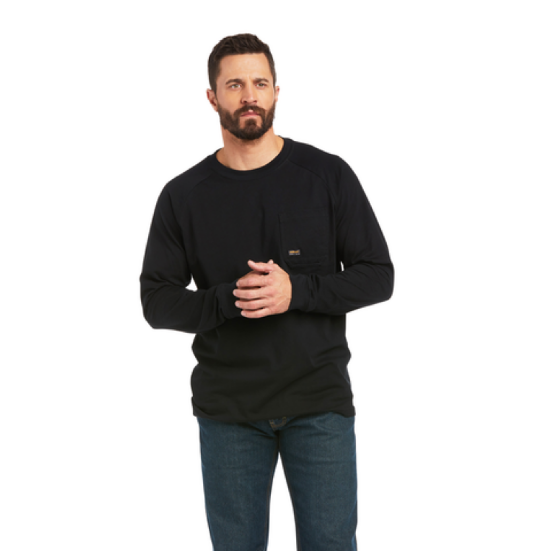 Picture of Ariat 10037654 REBAR COTTON STRONG ROUGHNECK GRAPHIC LS T-SHRT
