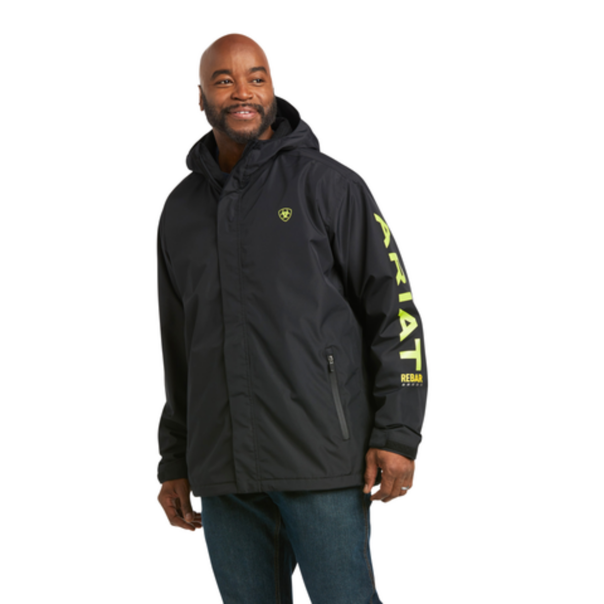 Picture of Ariat 10037607 Rebar Stormshell Logo Waterproof Jacket