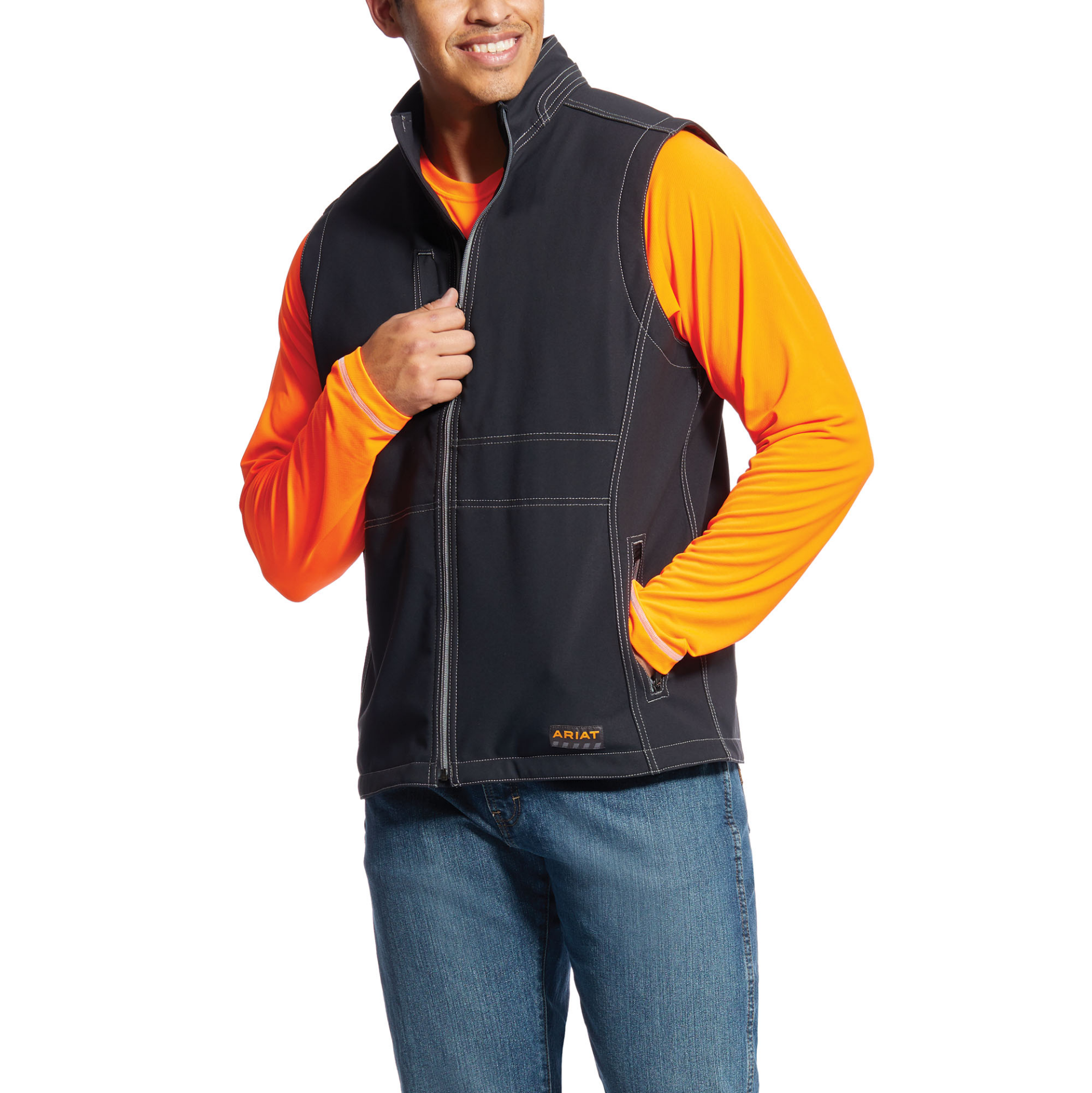 Picture of Ariat 10020780 Rebar Stretch Canvas Softshell Vest