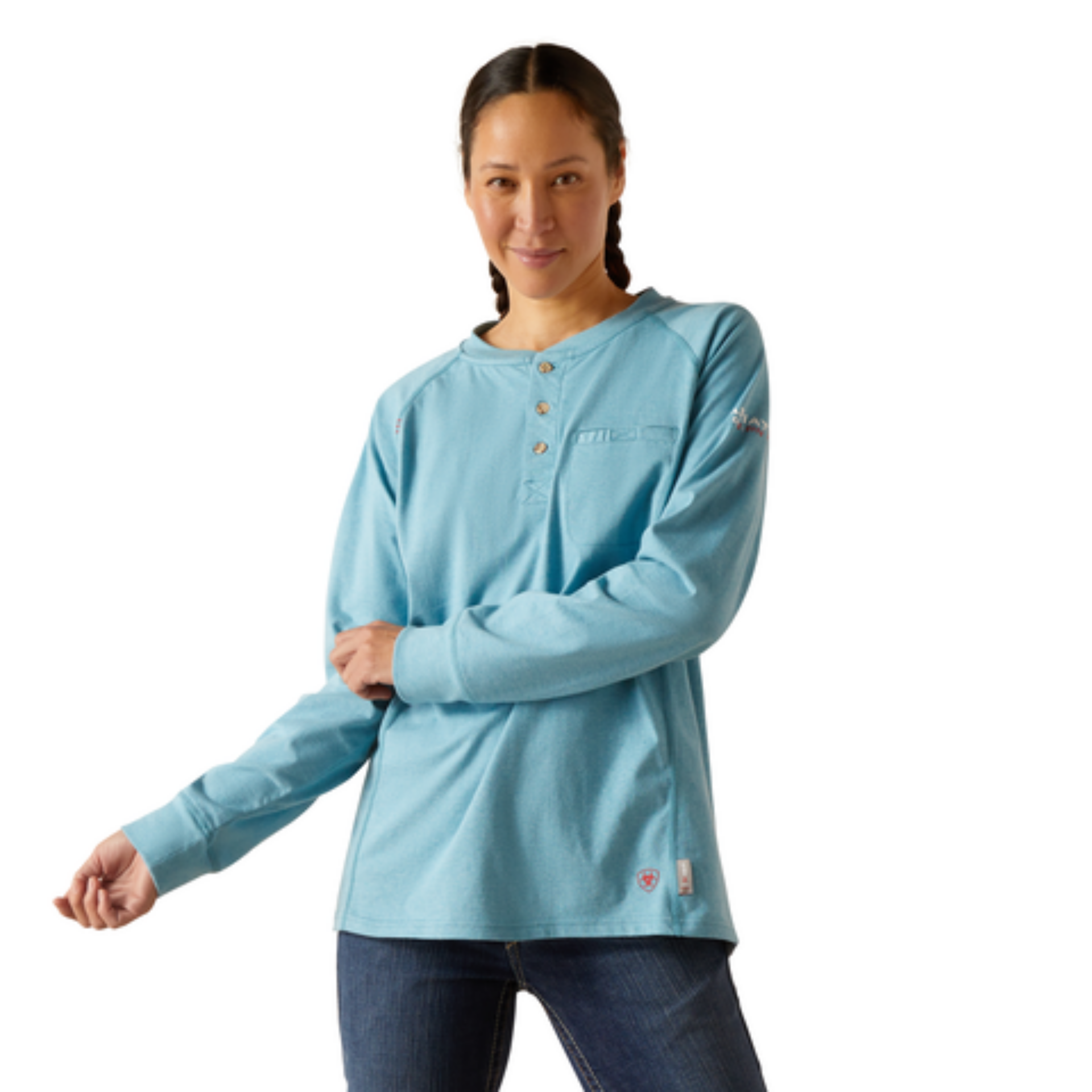 Picture of Ariat 10048788 FR AIR HENLEY LS TOP