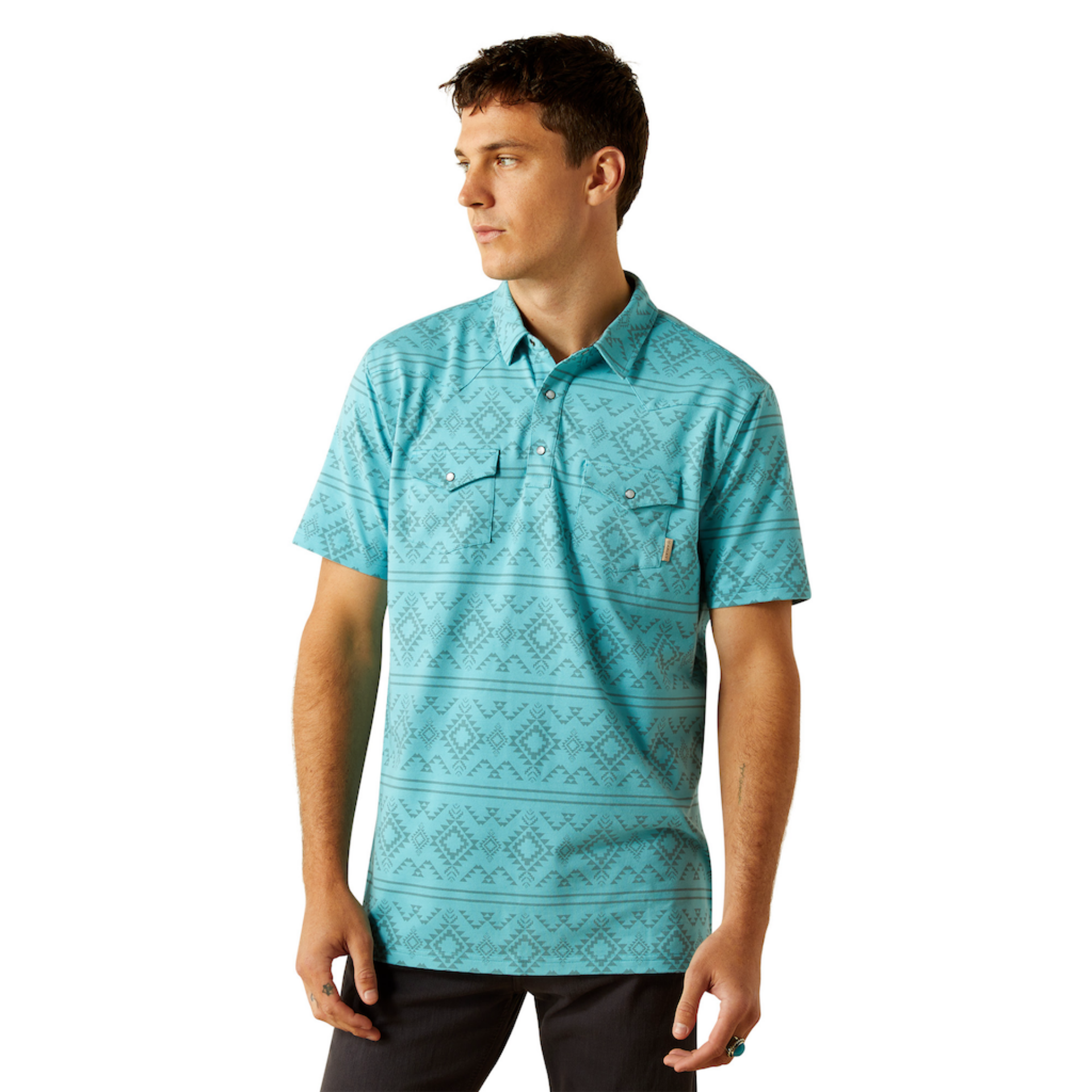 Picture of Ariat 10061470 Retro Western Snap Polo