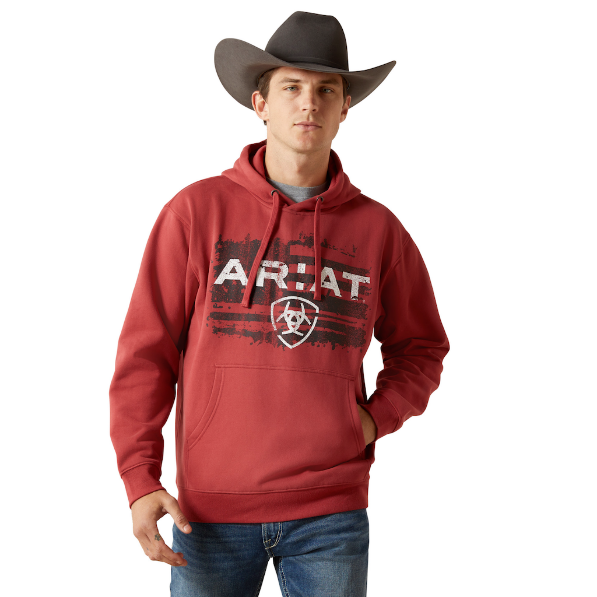 Picture of Ariat 10062494 Ariat Liquid Stamp Flag Hoodie