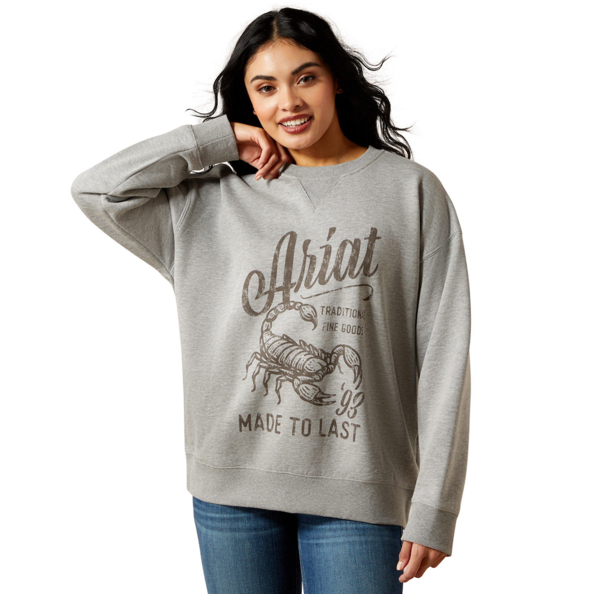 Picture of Ariat 10065870 Scorpion Script Oversized Sweatshirt