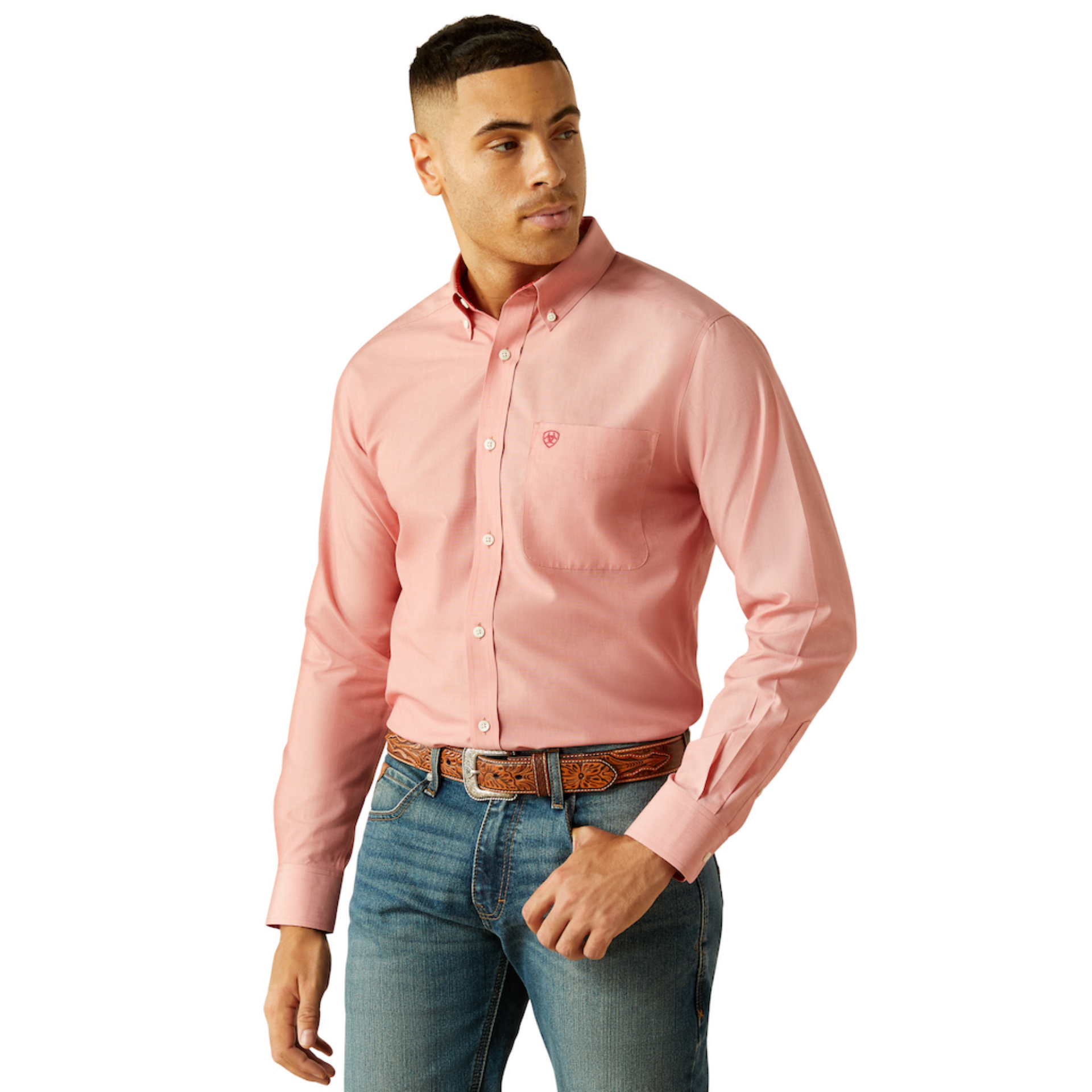 Picture of Ariat 10059156 Wrinkle Free Solid  Fitted Shirt