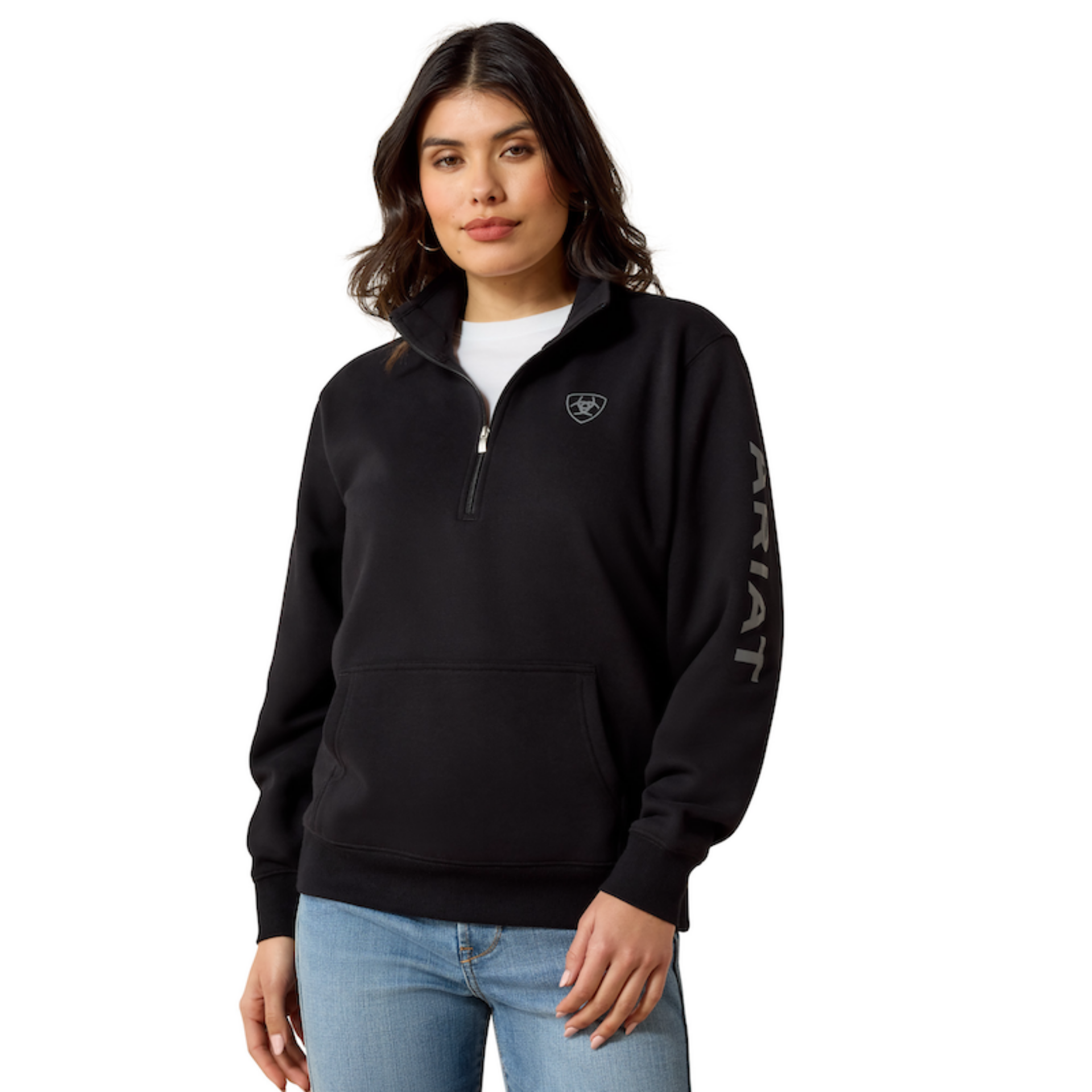 Picture of Ariat 10063144 Foundation Logo 1/2 Zip Sweatshirt