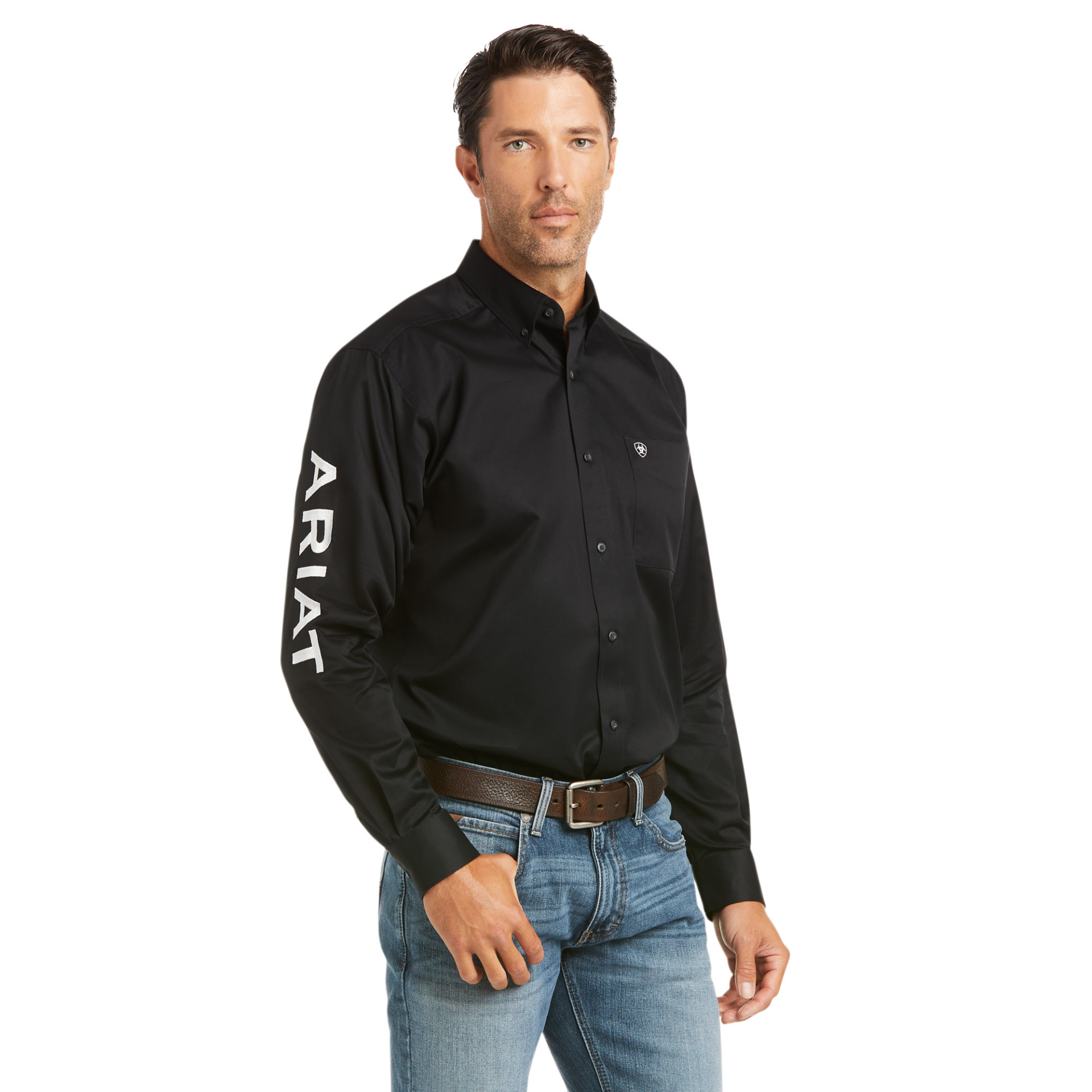 Picture of Ariat 10034231 Team Logo Twill Fitted Shirt