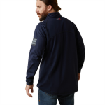 Picture of Ariat 10043565 FR Combat Stretch Patriot 1/4 Zip Work Shirt