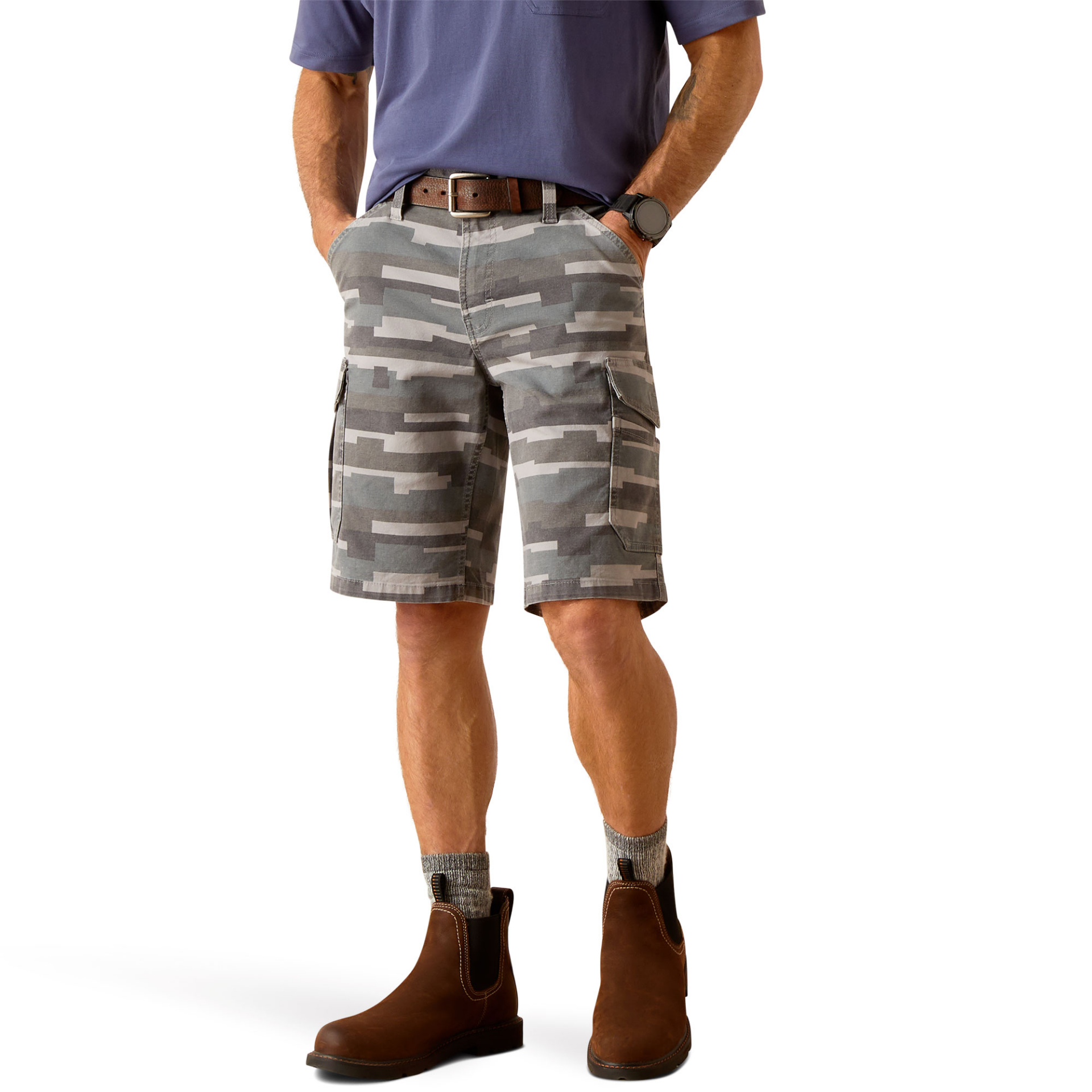 Picture of Ariat 10048222 Rebar DuraStretch Made Tough Cargo 11 Short