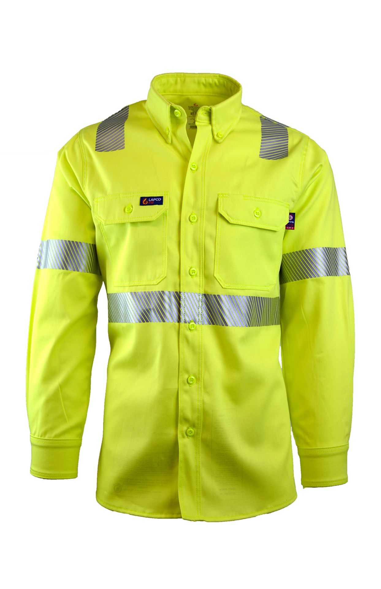 Picture of Lapco IHV7C2 FR Uniform Shirt | Hi-Viz Class 2 | 7oz. 100% Cotton