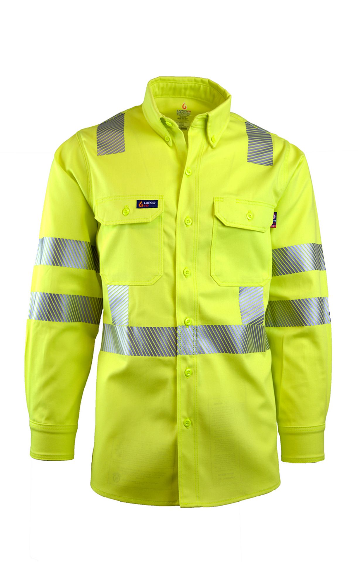 Picture of Lapco IHV7C3 FR Uniform Shirt | Hi-Viz Class 3 | 7oz. 100% Cotton