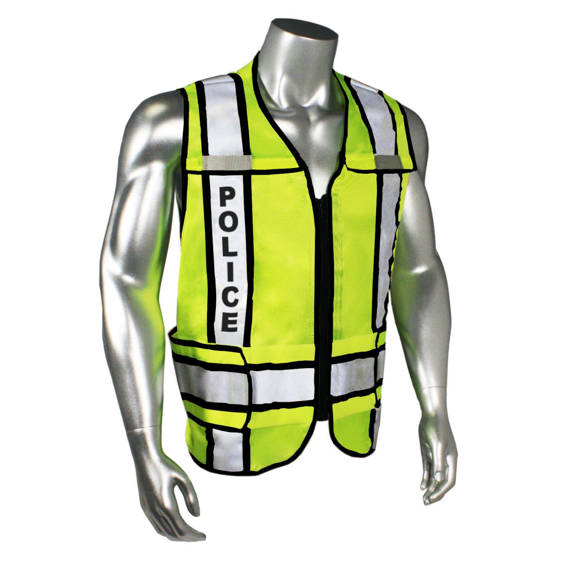 Picture of Radwear USA LHV-207-3G Safety Vest Police Black Trim