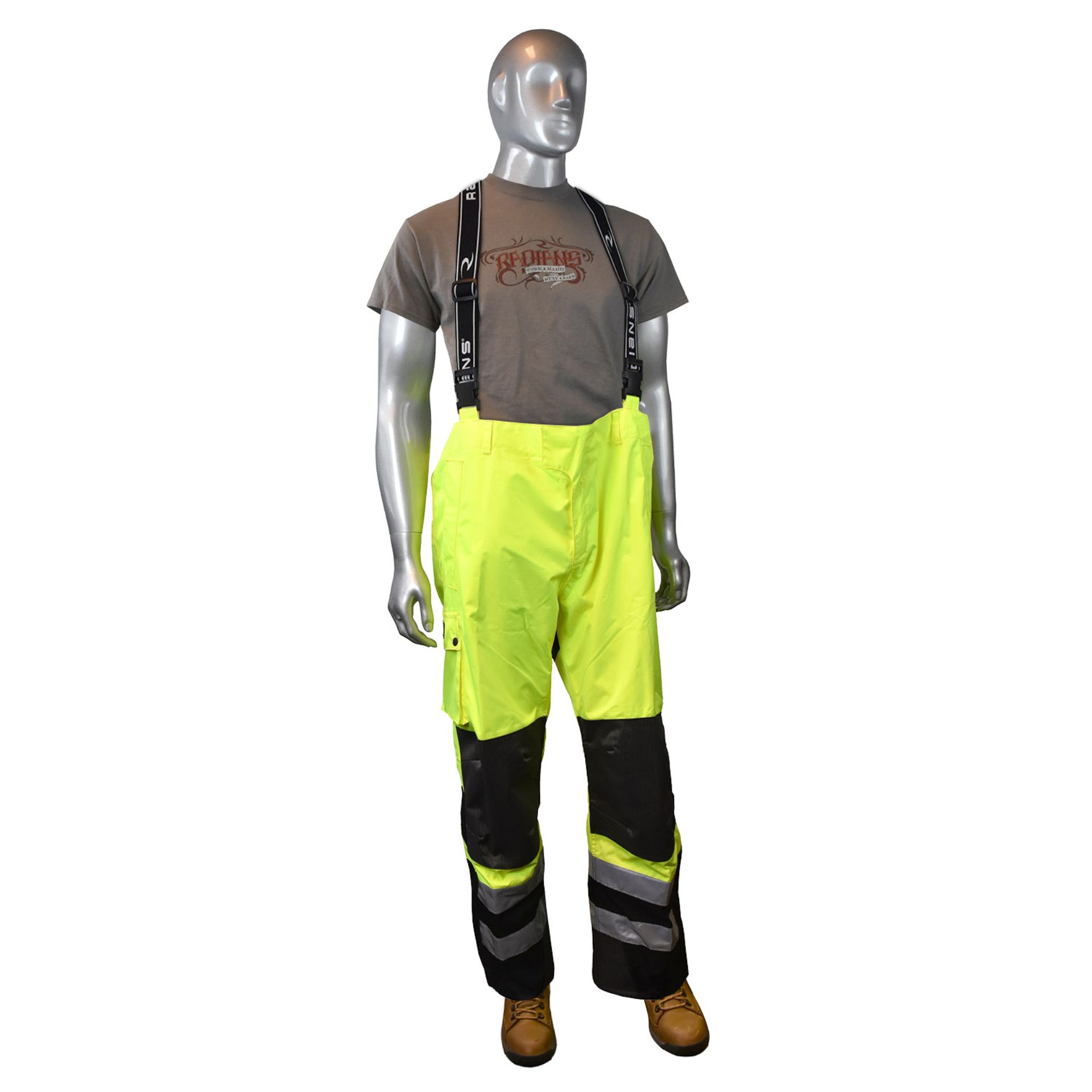 Picture of Radians RW32-EZ1Y Heavy Duty Rip Stop Waterproof & Breathable Pants w/Bib