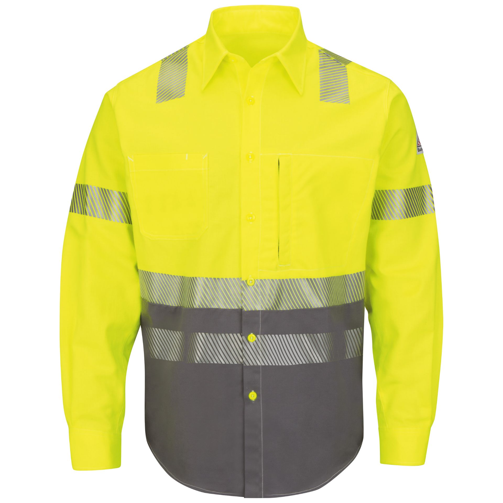 Picture of Bulwark® SLB4 Men's Hi-Visibility Color-Block Uniform Shirt